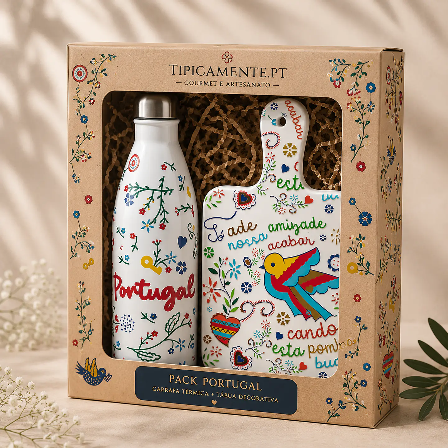 Pack Portugal – Bouteille isotherme et planche à découper 1