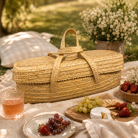 Présentoir à gâteaux/plat à tarte rectangulaire en palmier – Fait main