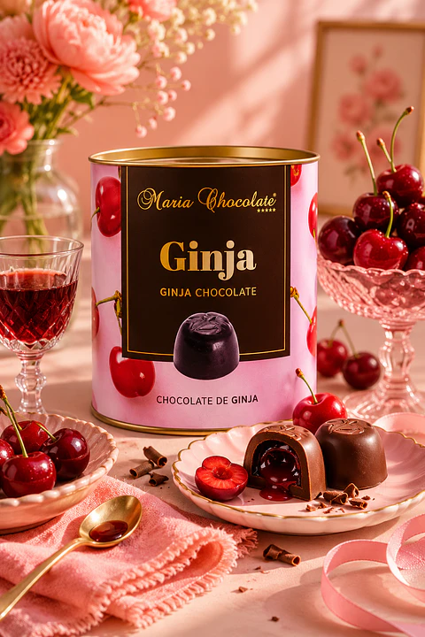 Can of cherry chocolates
