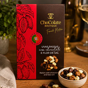 Uvas Passas com Chocolate e Flor de Sal 