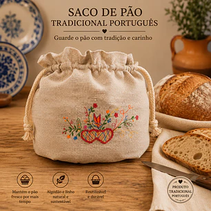 Saco de Pão Tradicional Português Bordado