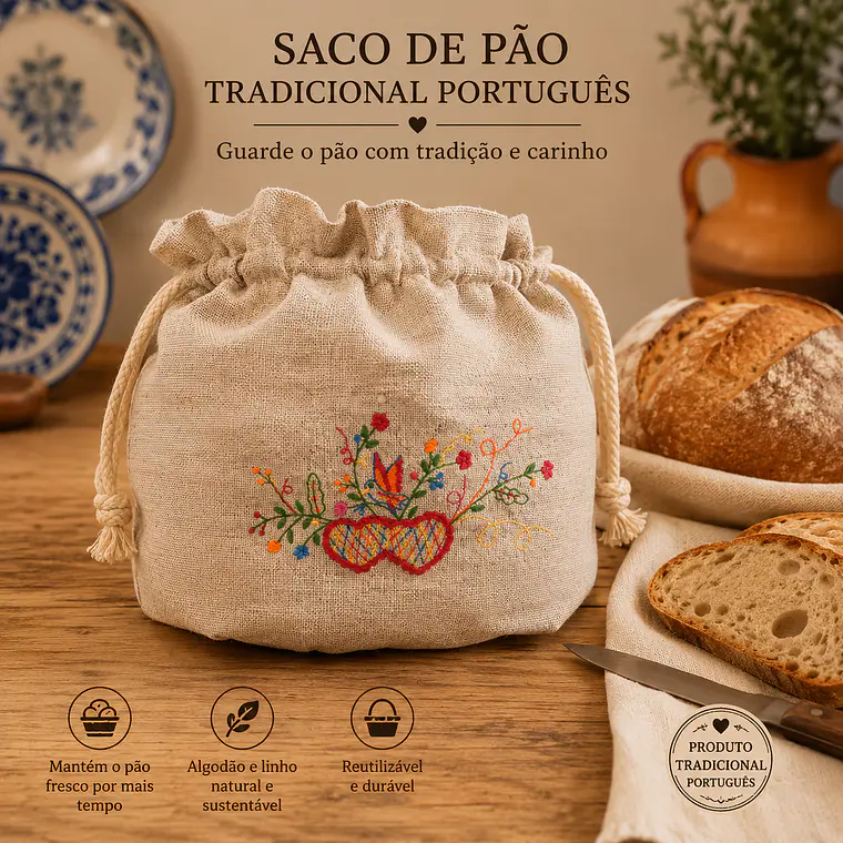 Saco de Pão Tradicional Português Bordado 1