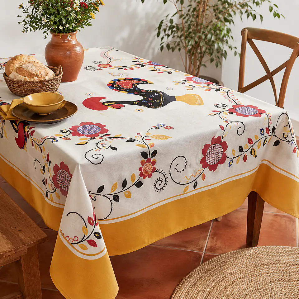 Lot de 2 nappes régionales à motif coq Barcelos + 2 torchons de cuisine 2