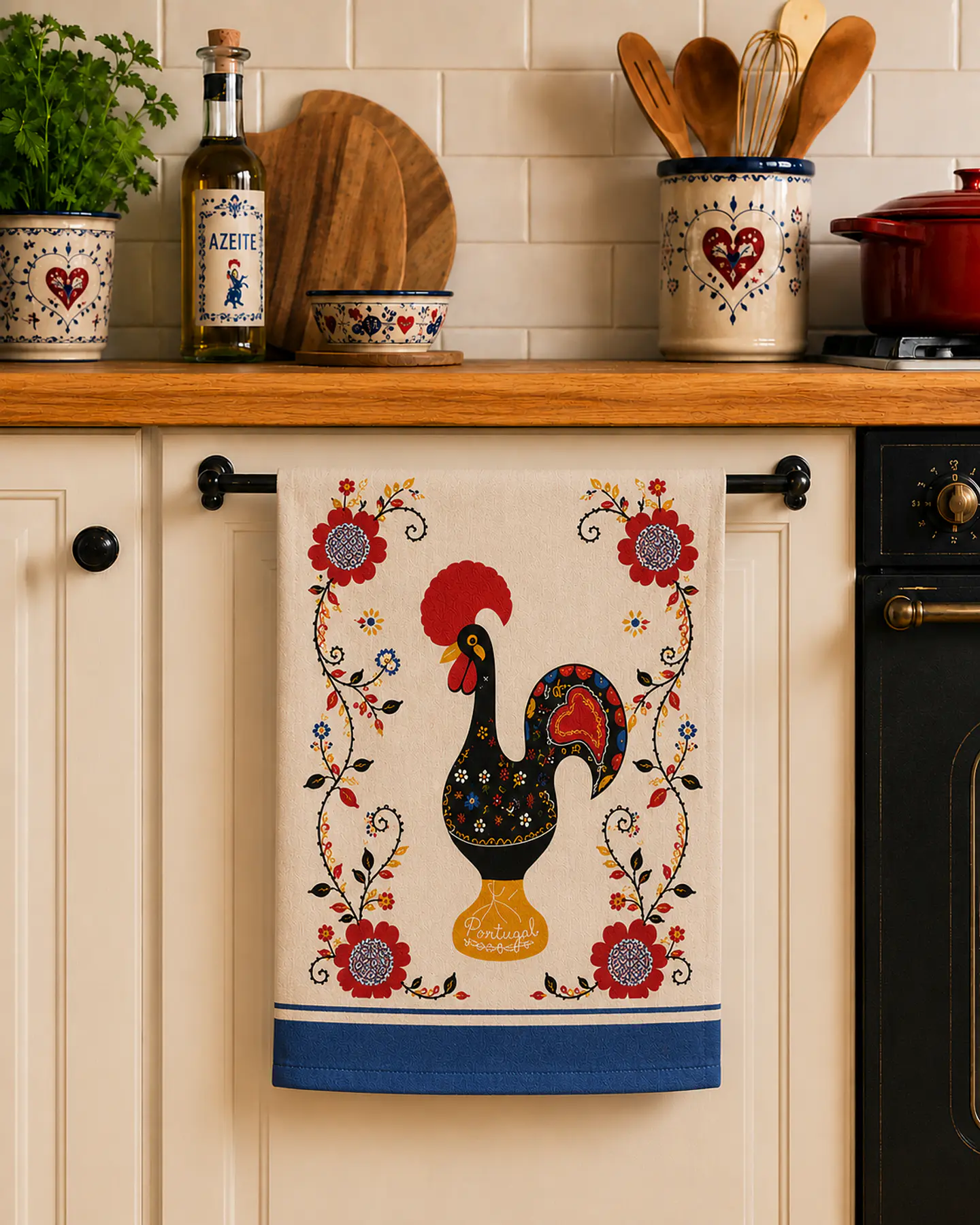 Paño de cocina con diseño de gallo de Barcelos, 50 x 70 cm. 2