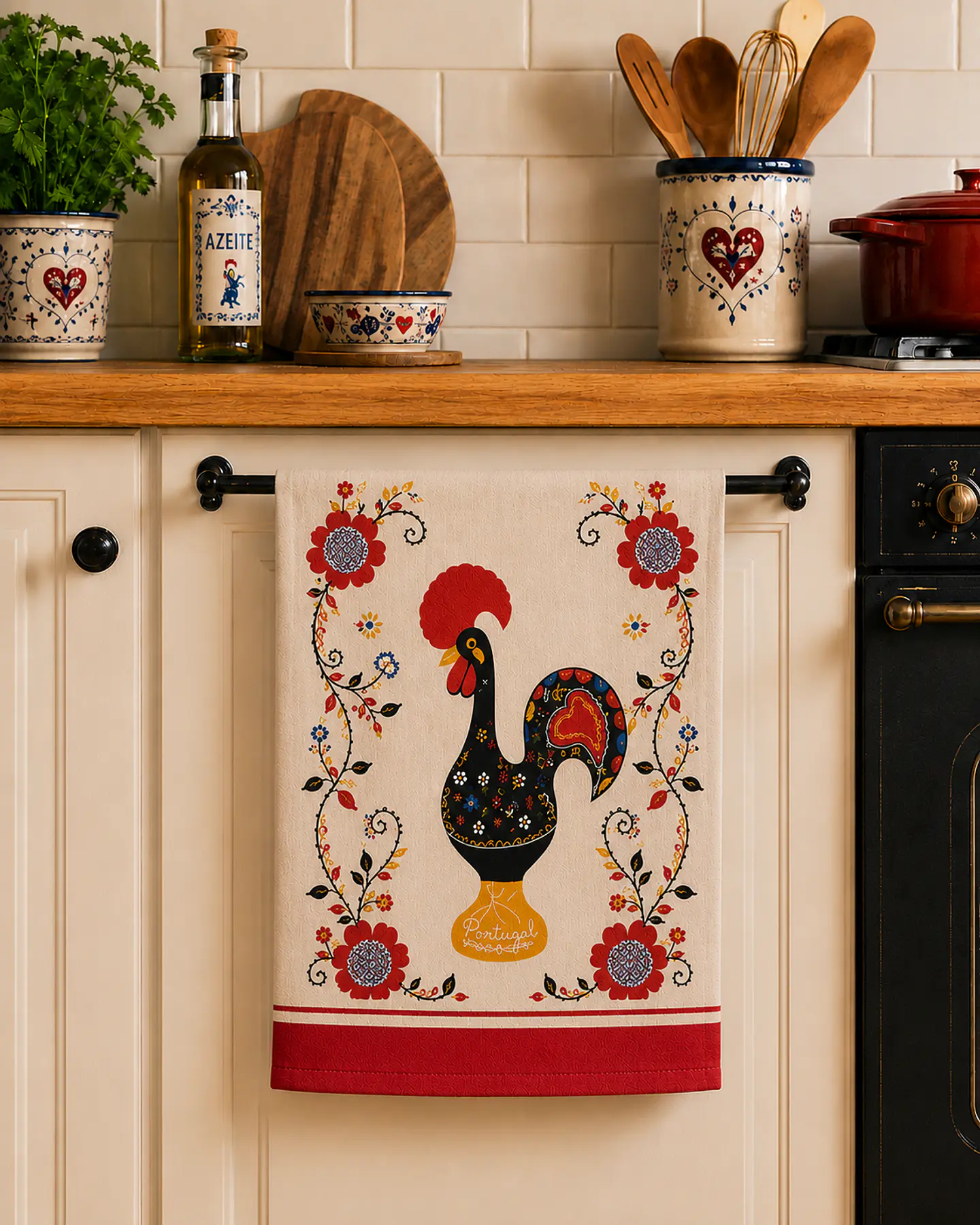 Paño de cocina con diseño de gallo de Barcelos, 50 x 70 cm. 3