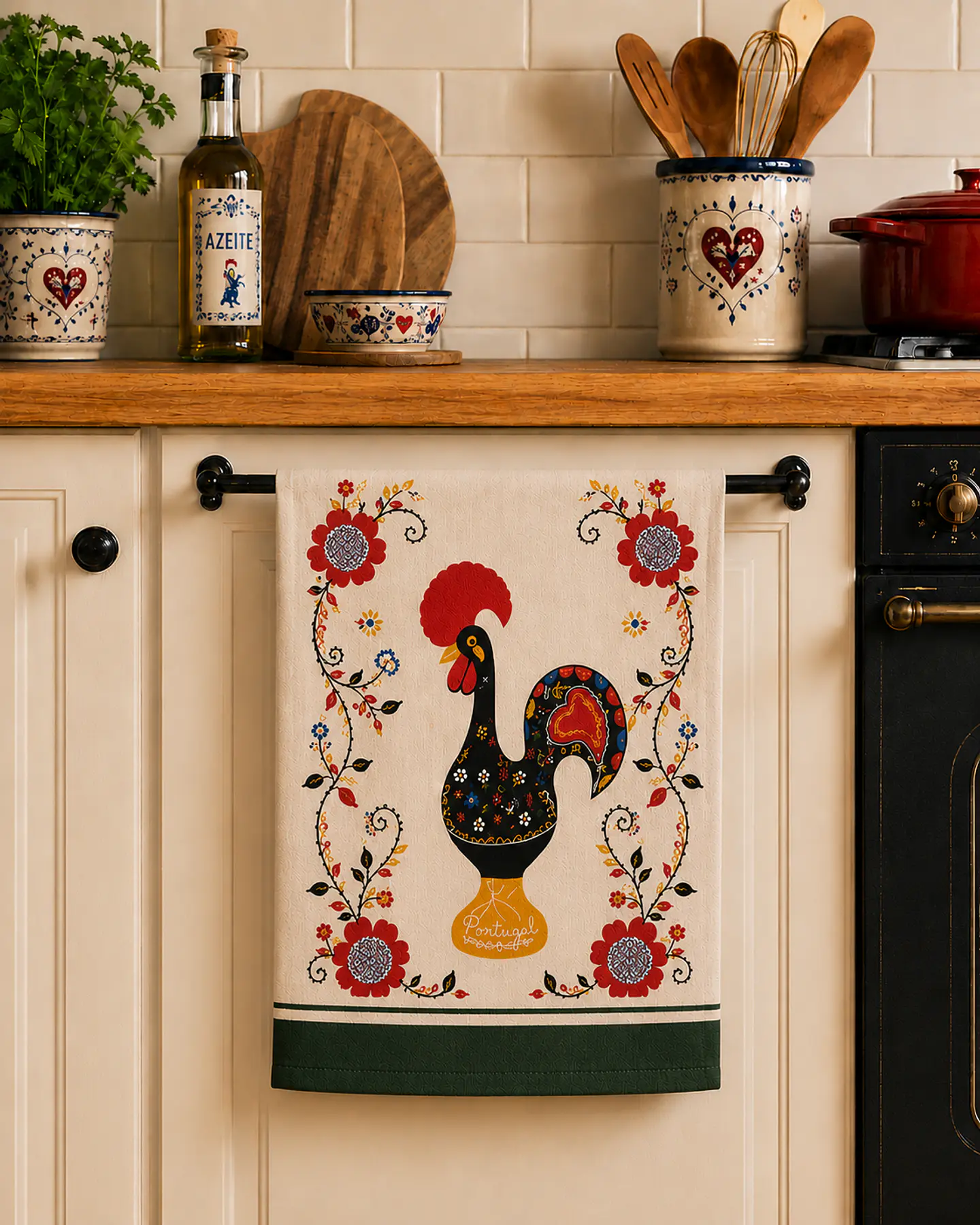 Paño de cocina con diseño de gallo de Barcelos, 50 x 70 cm. 4