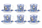 Service de 6 tasses à café avec soucoupes – Carreaux portugais - vignette 2