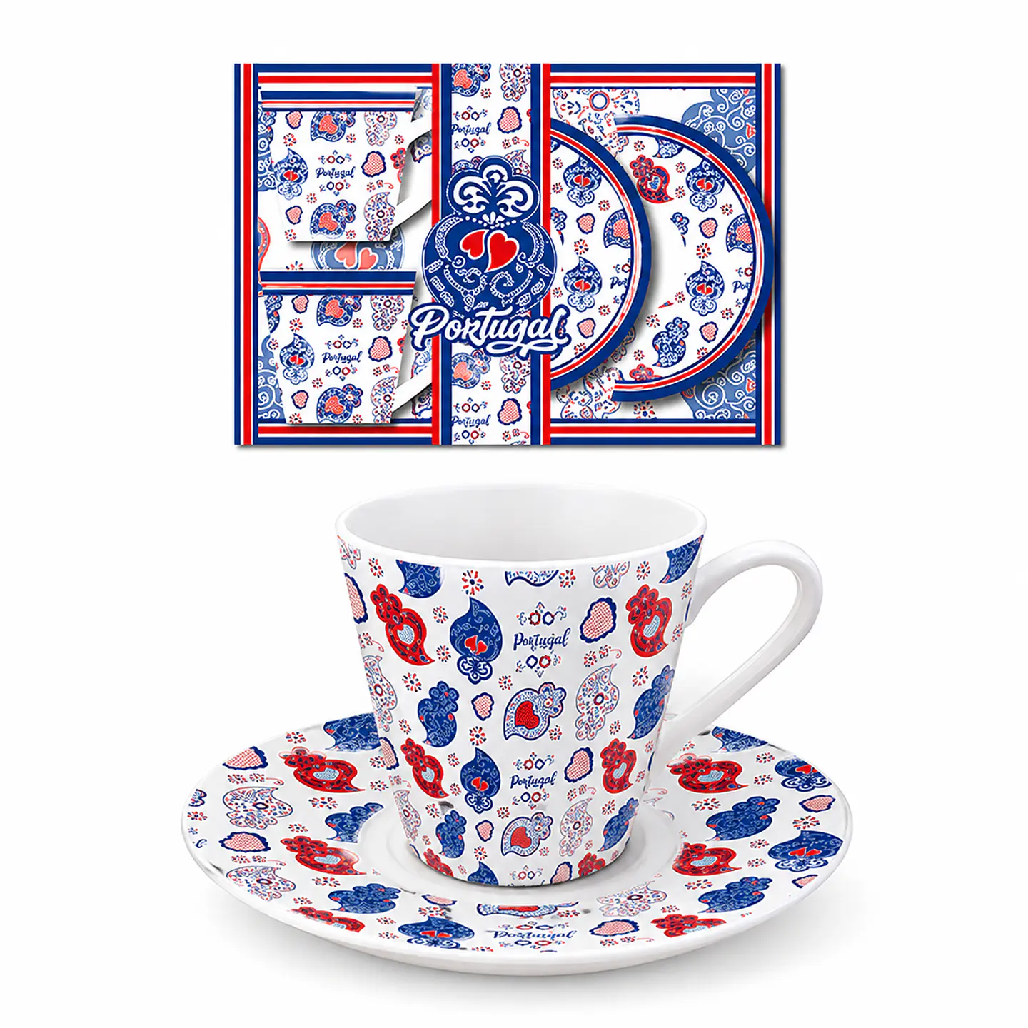 Juego de 2 tazas de café con platillos – Corazón de Viana 3