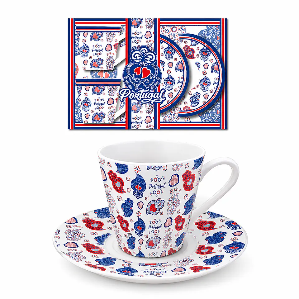 Juego de 2 tazas de café con platillos – Corazón de Viana 3