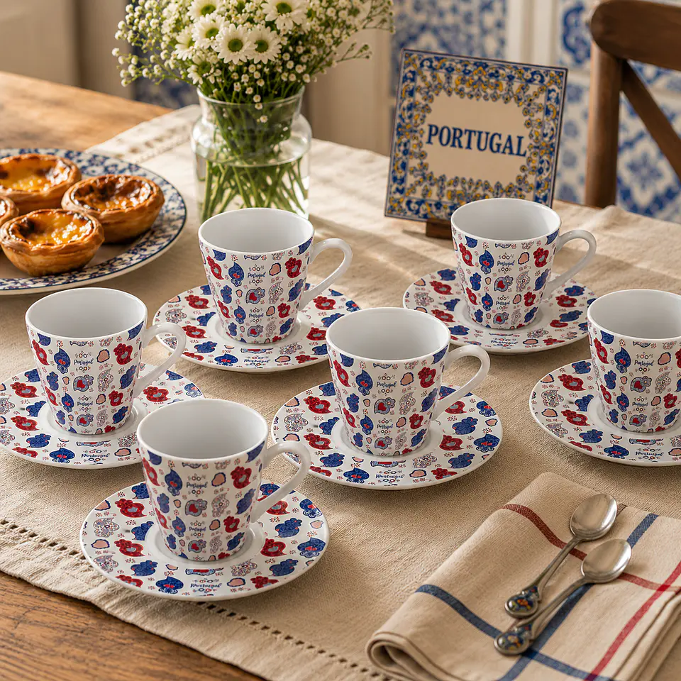 Juego de 2 tazas de café con platillos – Corazón de Viana 4
