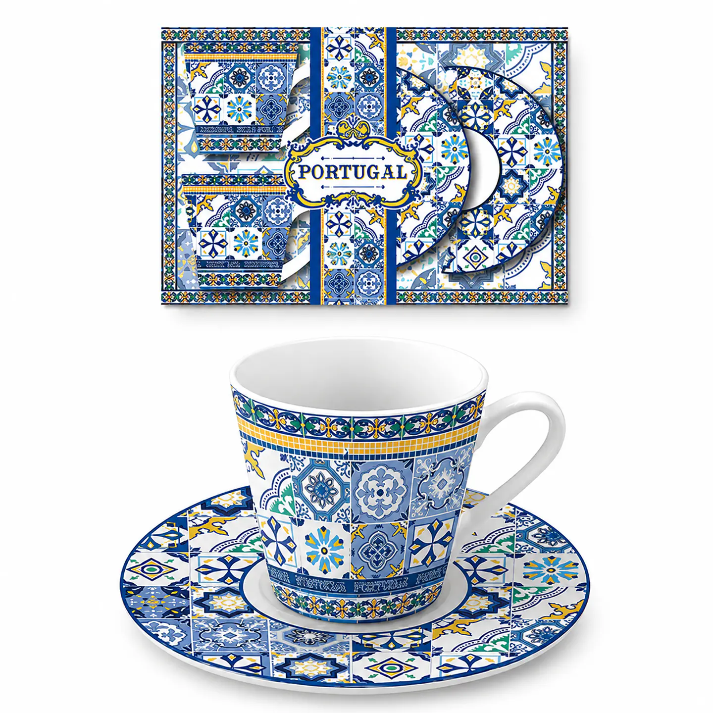 Conjunto de 2 Chávenas de Café com Pires - Azulejos 2