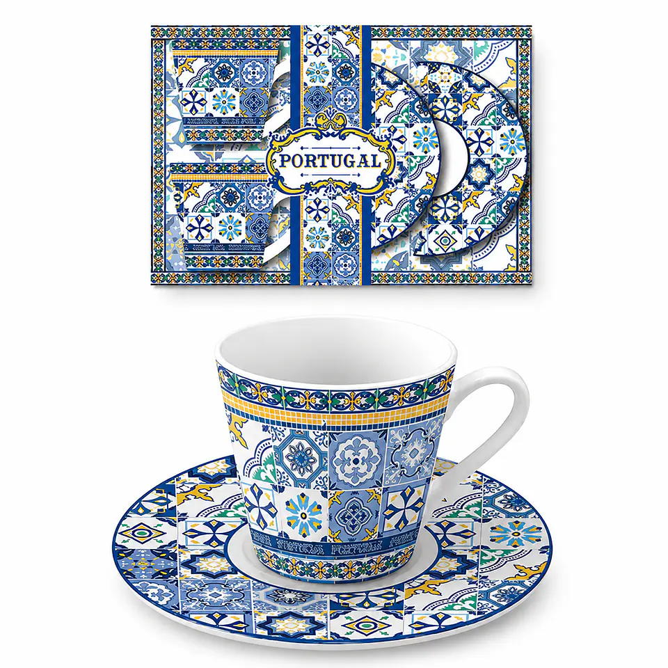 Conjunto de 2 Chávenas de Café com Pires - Azulejos 2