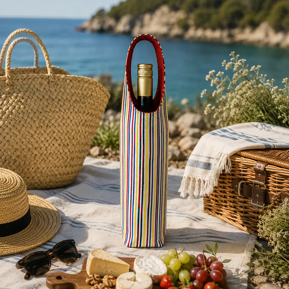 Handmade fabric bottle holder 1