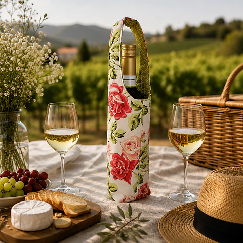 Fabric bottle holder - Flowers