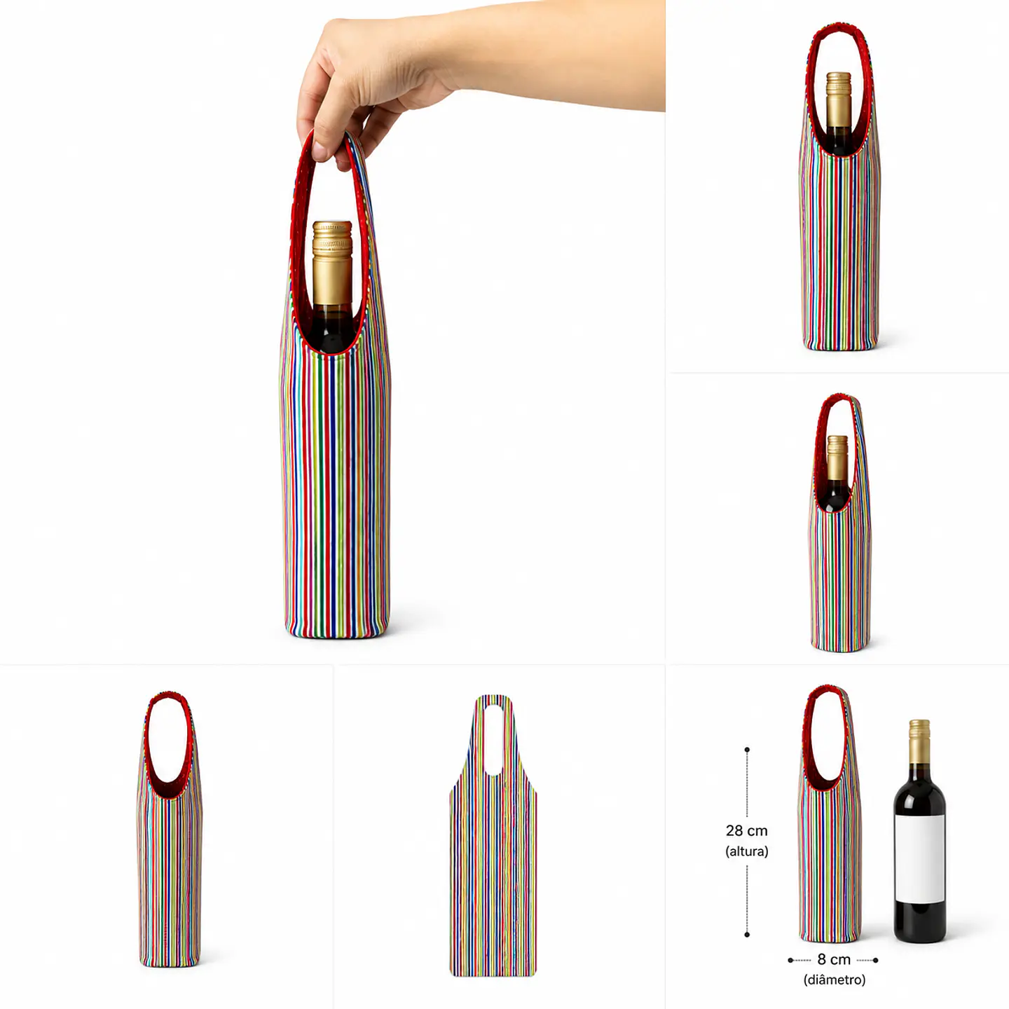 Handmade fabric bottle holder 2
