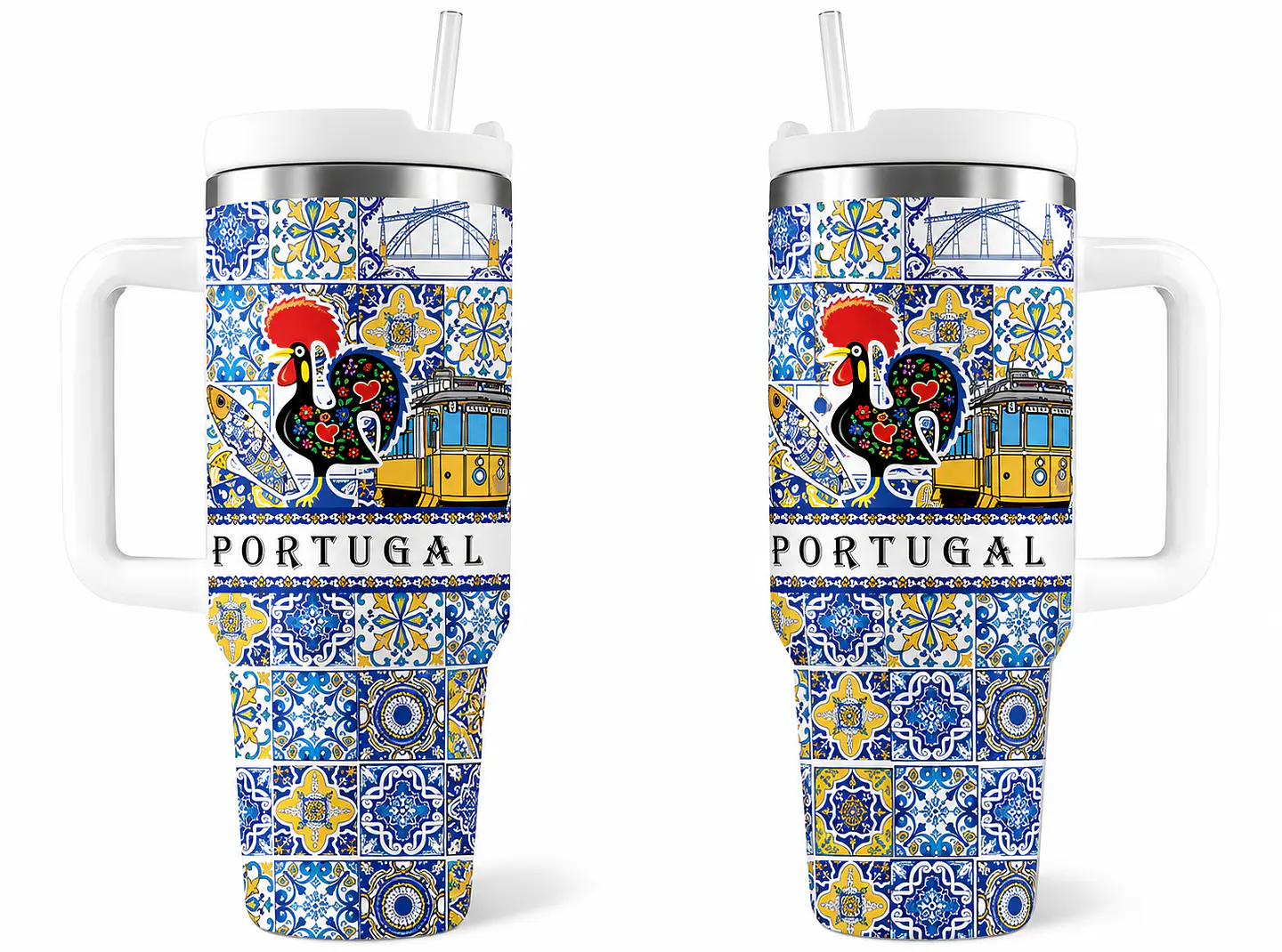 Copo Térmico Portugal com Motivos de Azulejos – 500 ml 2