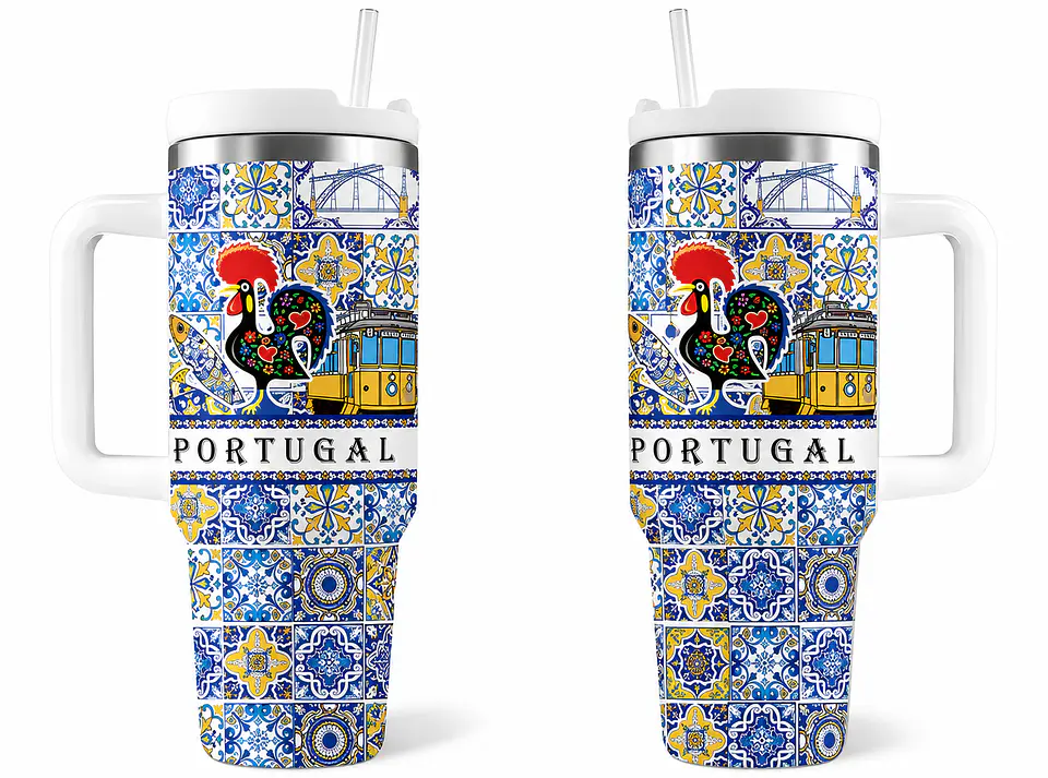 Copo Térmico Portugal com Motivos de Azulejos – 500 ml 2