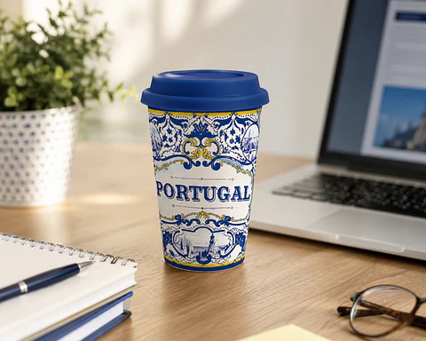 Copo de Viagem Térmico – Motivos de Azulejos Portugueses
