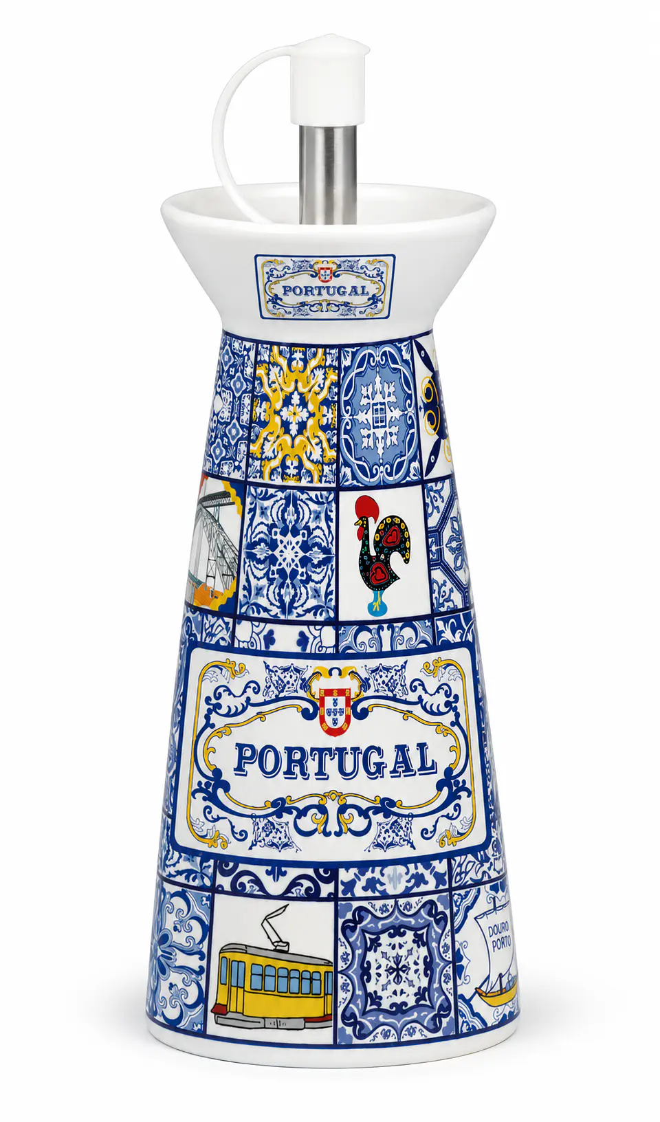 Juego de vinagreras de cerámica con motivos de azulejos portugueses – 16,5 cm 2