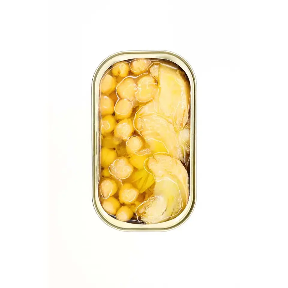 Bacalhau com grão de bico, cebola e azeite 2