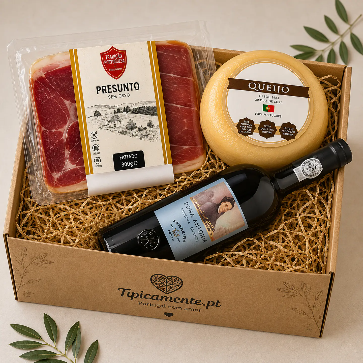 Coffret « Trois saveurs » : fromage, jambon cru et vin au choix 3