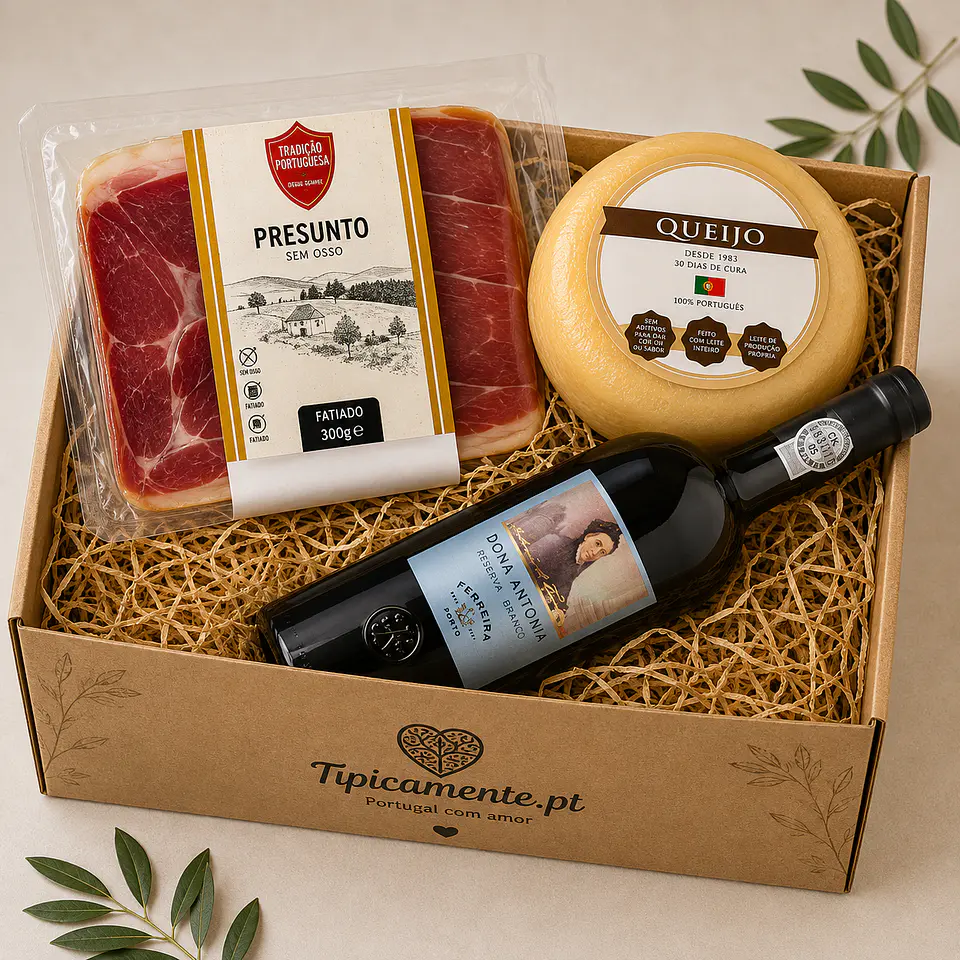 Coffret « Trois saveurs » : fromage, jambon cru et vin au choix 3