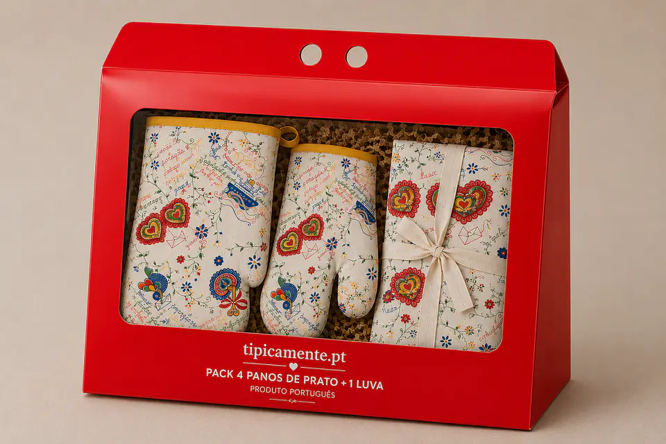 Ensemble de textiles de cuisine portugais traditionnels – Mouchoir des amoureux 1