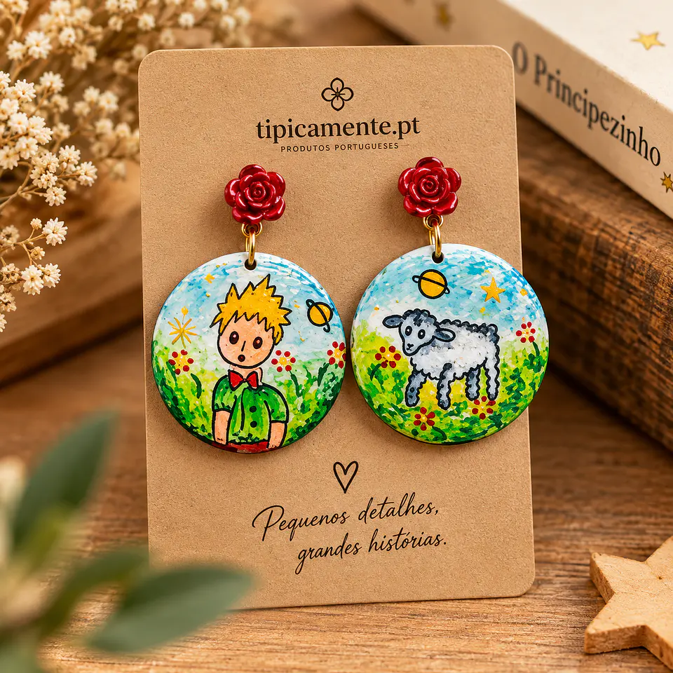 Brincos pintados a mão - Pequeno Príncipe  1