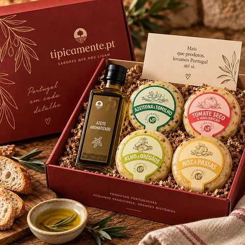 Mediterranean Flavours Pack – Flavoured Olive Oil & Portuguese Cheese