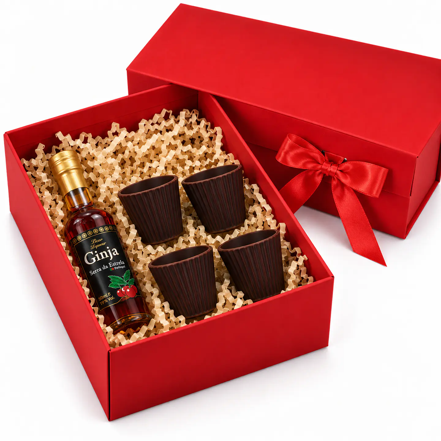 Set de regalo con tazas de chocolate + botella de 50 ml 1