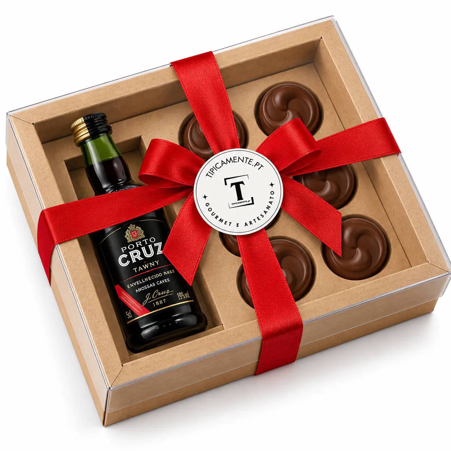 Caixa com Vinho do Porto e trufas de chocolate 6x 2