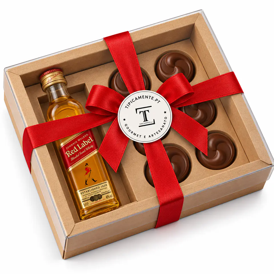 Caixa com Vinho do Porto e trufas de chocolate 6x 3