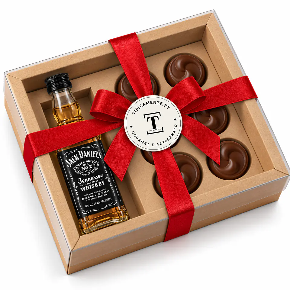 Caixa com Vinho do Porto e trufas de chocolate 6x 5