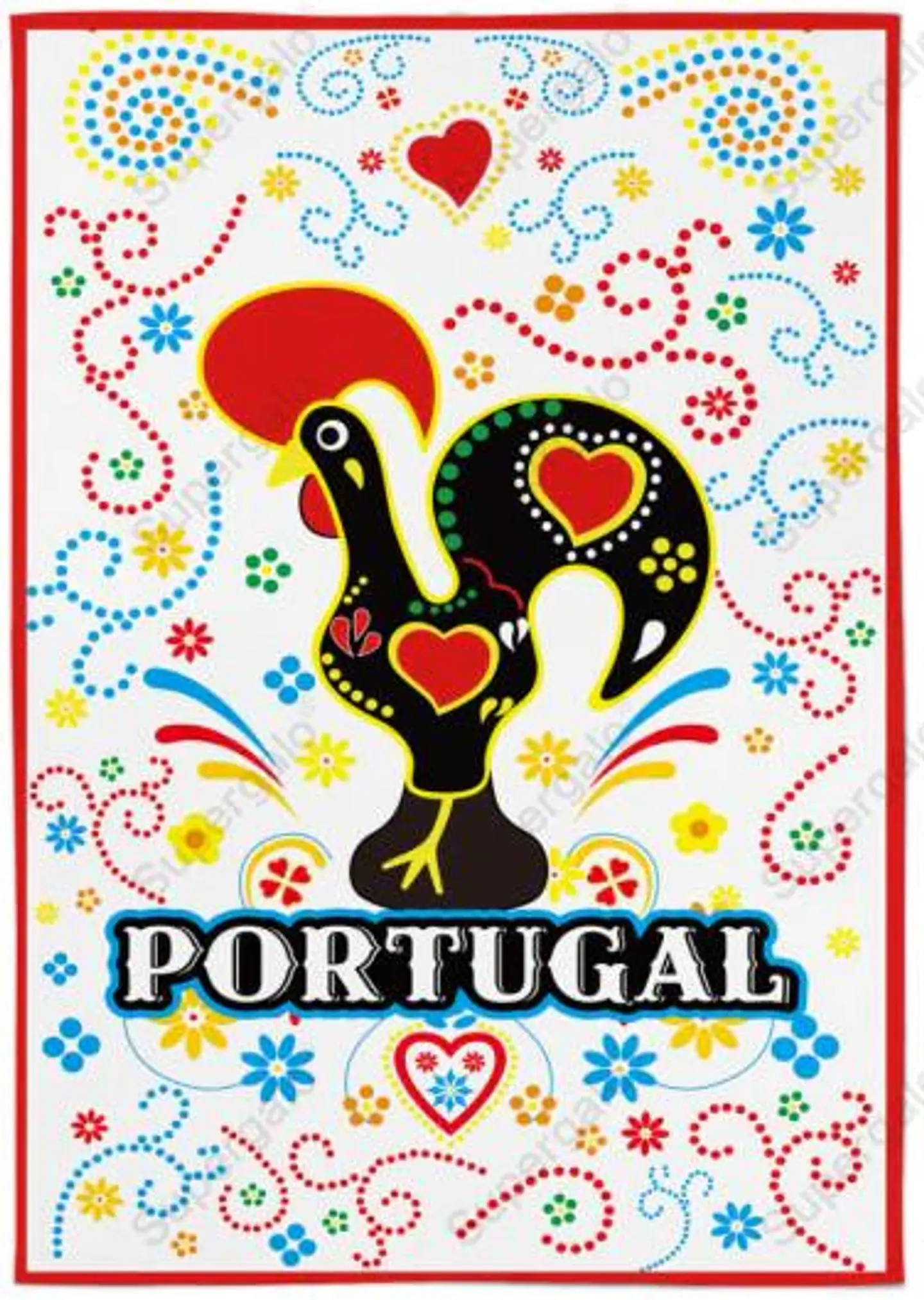 Pano de Prato Galo de Barcelos Colorido 2