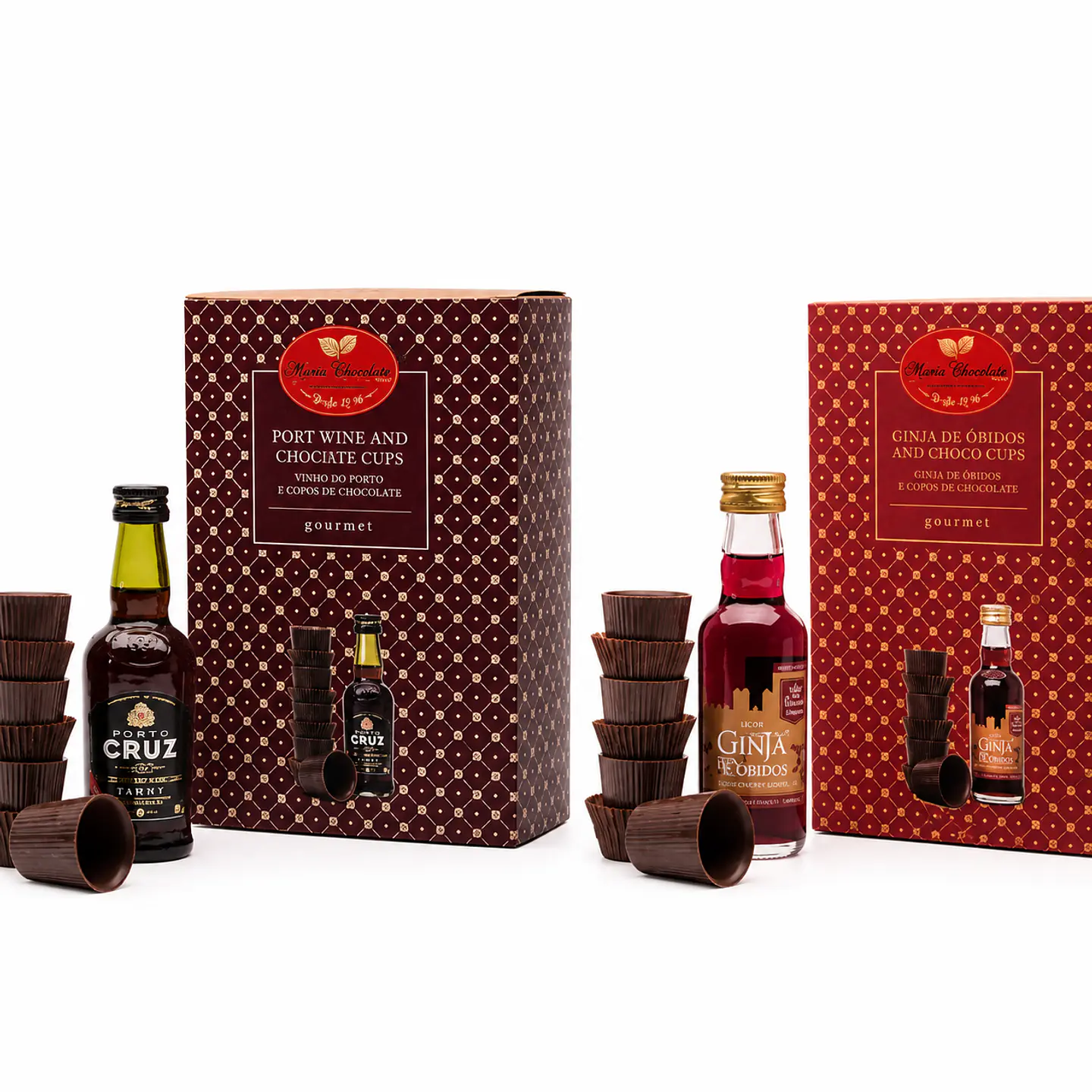 Cofret Copos de chocolate e Bebida a escolha 2