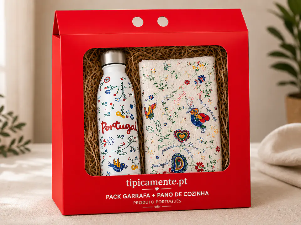 Pack Tradição Portuguesa – Garrafa Térmica & Panos de Cozinha  3