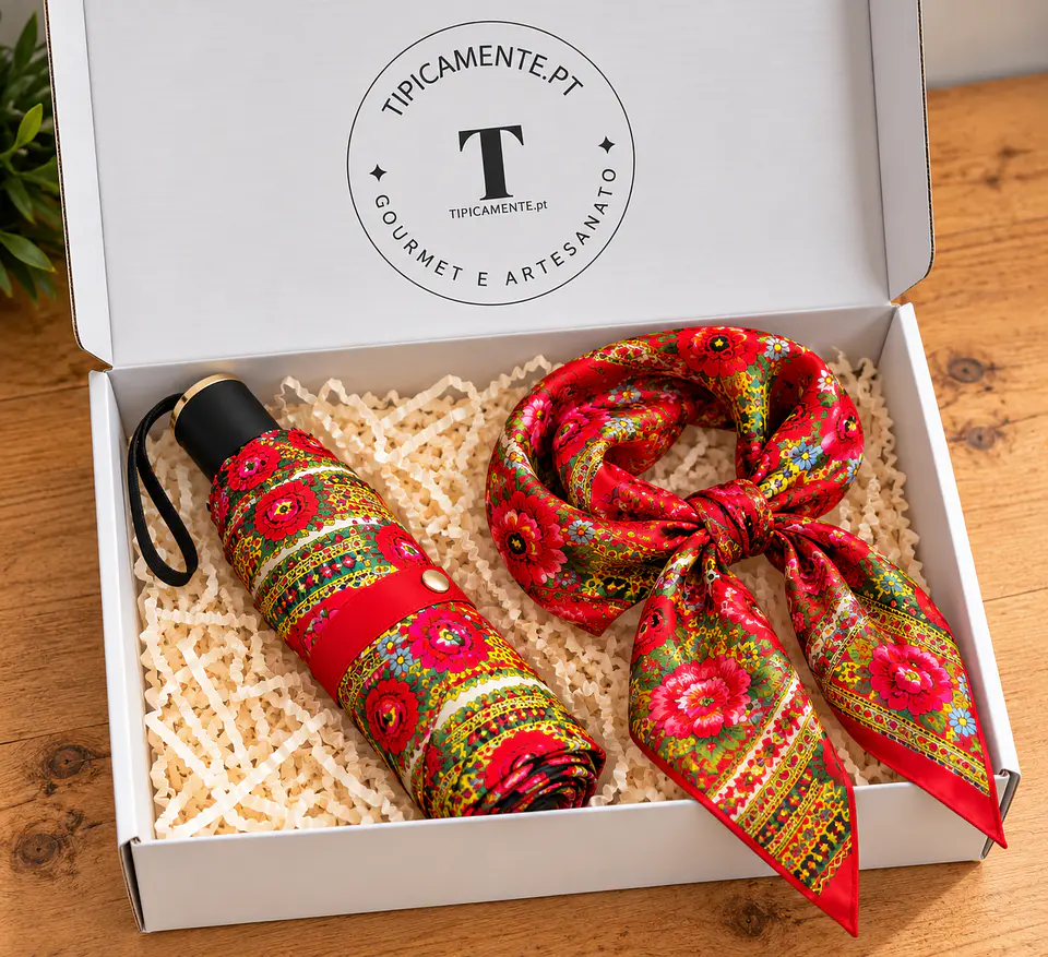 Coffret Foulard & Parapluie – Motif portugais 1