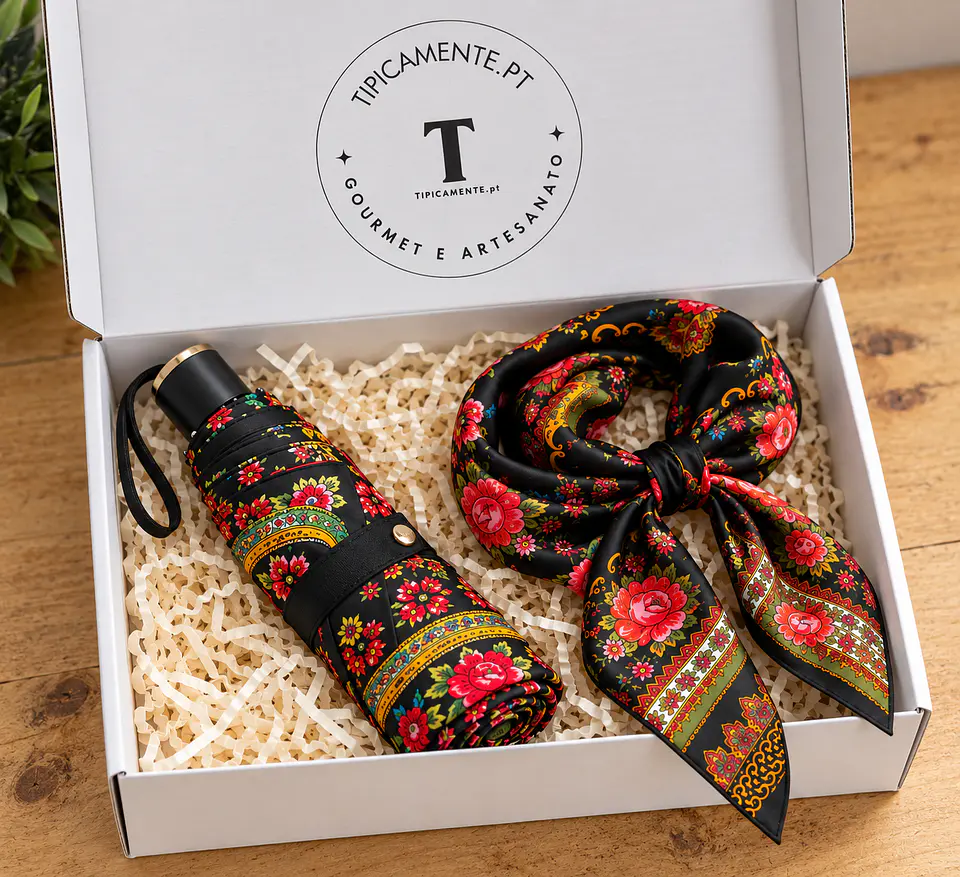Coffret Foulard & Parapluie – Motif portugais 2