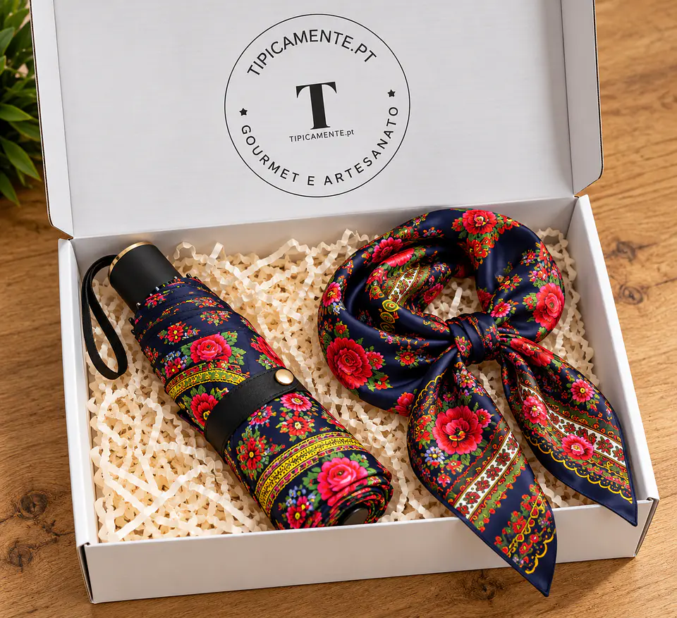 Coffret Foulard & Parapluie – Motif portugais 3
