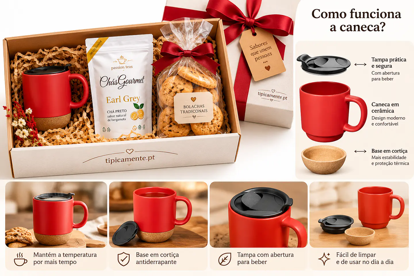 Coffret Pause à la portugaise – Thé, biscuits et mug 2