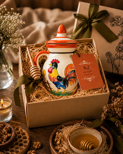 Hand-painted artisanal honey in a gift box