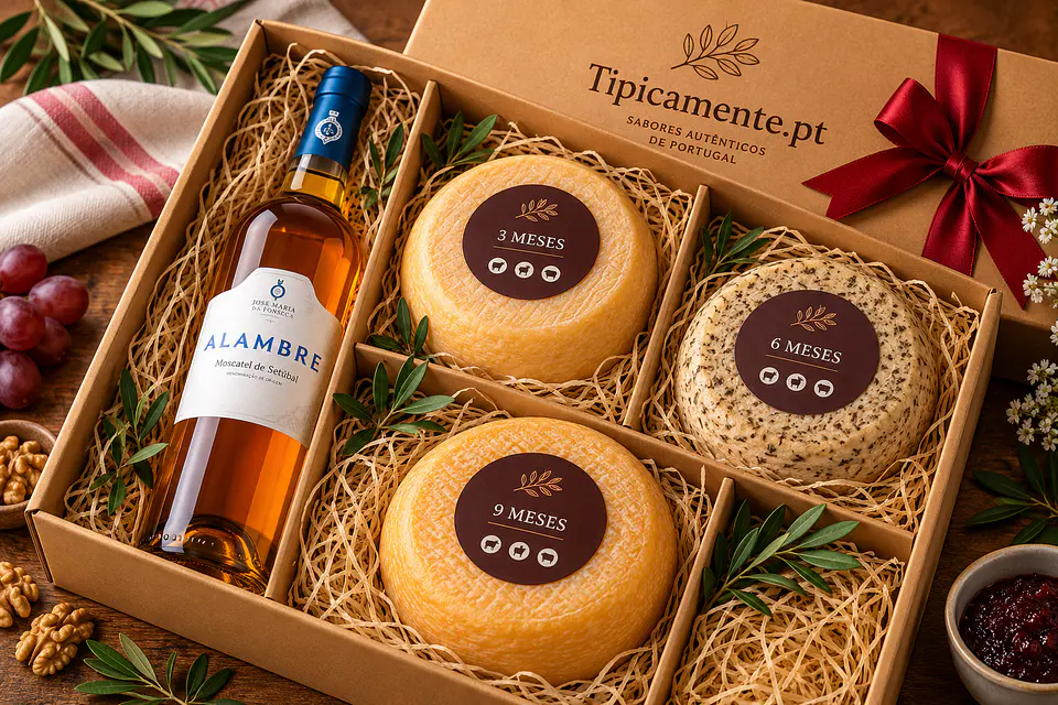 Cabaz Degustação de Queijos Senras Afinados & Moscatel Alambre 1