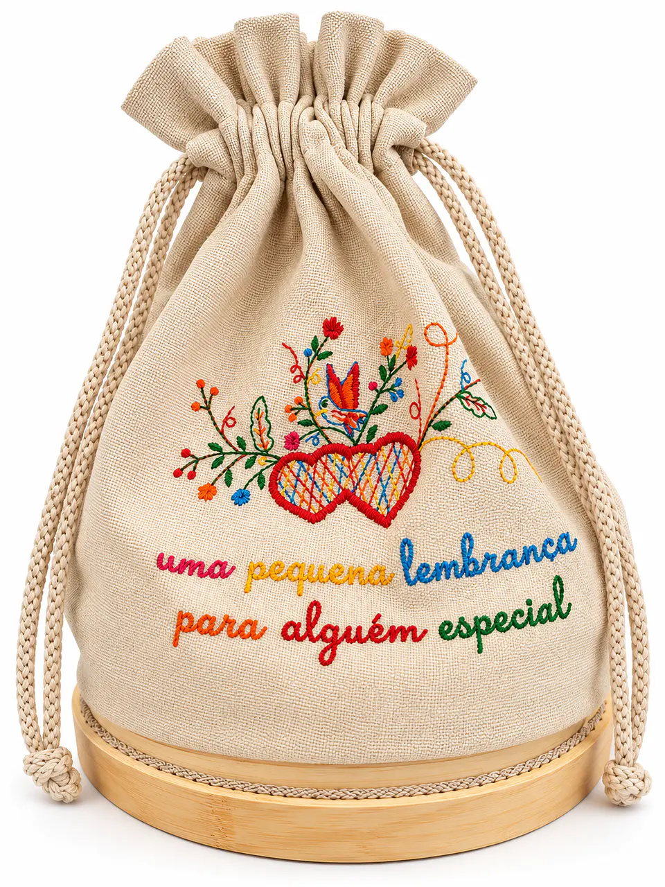 Peneira Tradicional Portuguesa com Saco de Linho Bordado 2