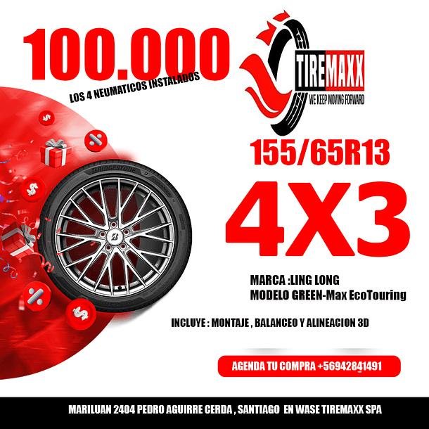 155/65R13 MARCA LING LONG  1
