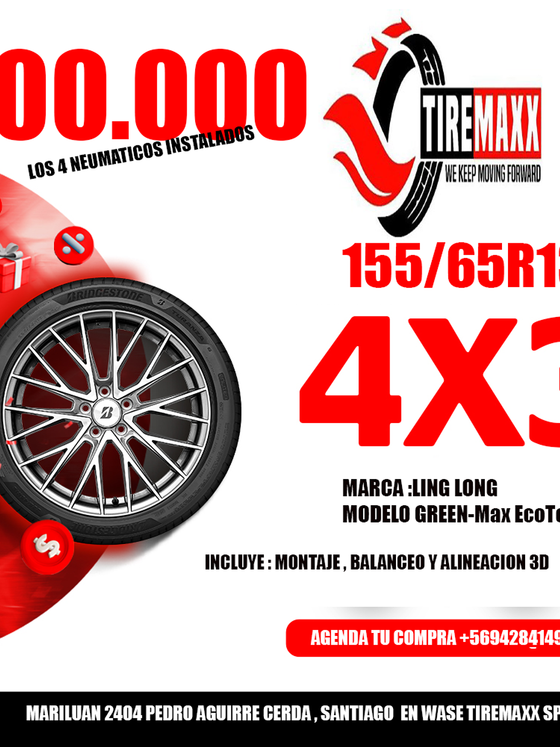 155/65R13 MARCA LING LONG  1