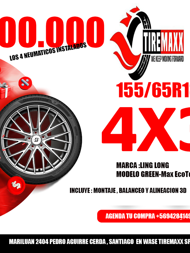 155/65R13 MARCA LING LONG  1