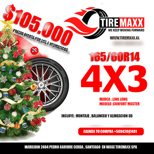 165/65R14 MARCA LING LONG MODELO CONFORT MASTER