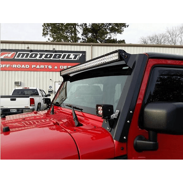 Soporte de Barra Led Parabrisas – Jeep Wrangler JK