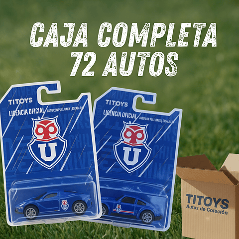 CAJA COMPLETA - Auto de Juguete Universidad de Chile Escala 1:64 – Licencia Oficial | Coleccionable para Hinchas y Niños