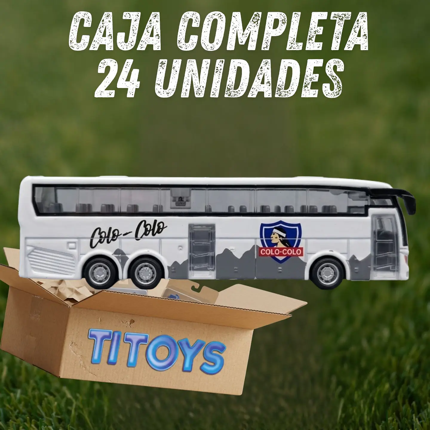 CAJA COMPLETA Bus Colo-Colo Titoys - Colección Oficial Cacique Albo - Juguete Coleccionable Niños 1